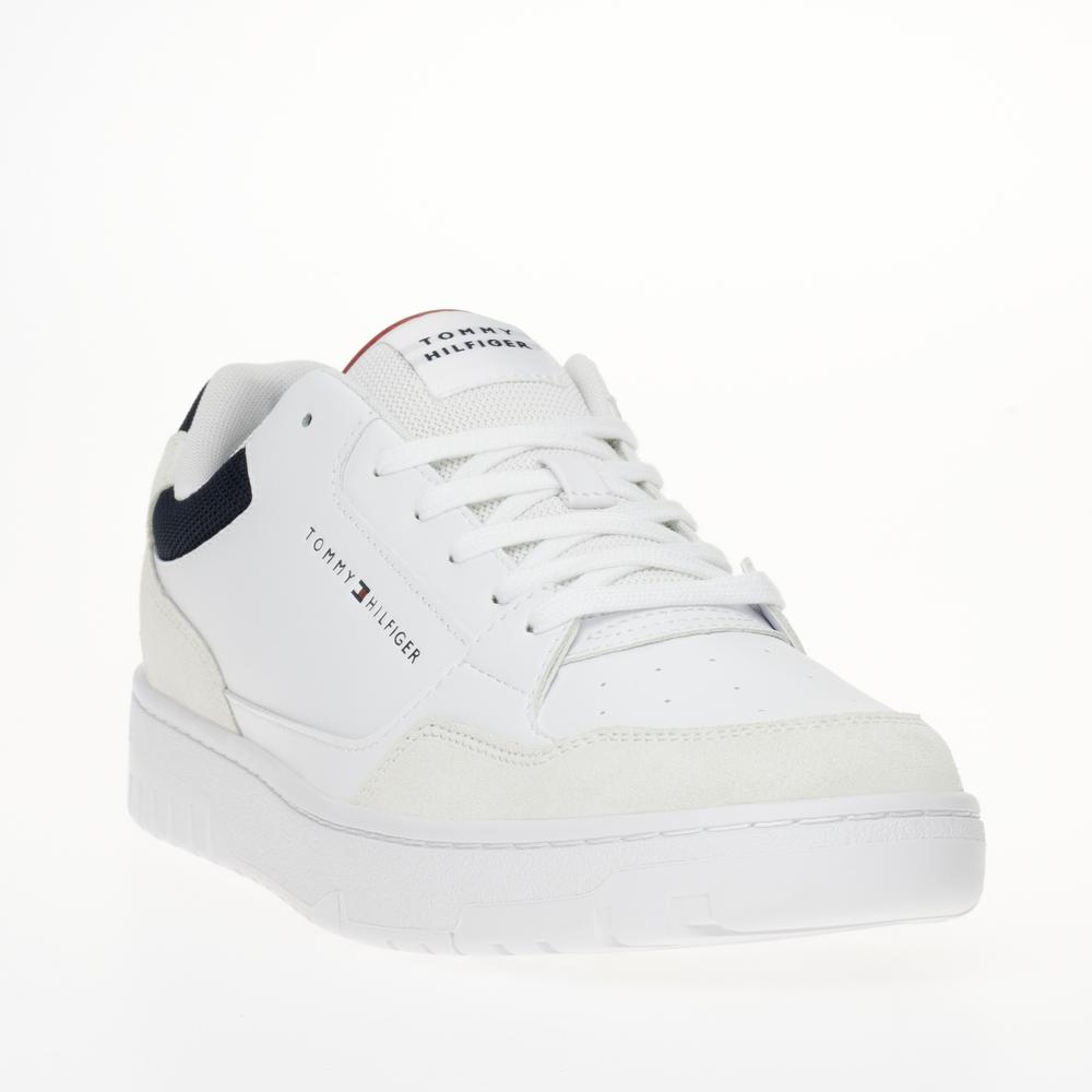 Topánky Tommy Hilfiger Basket Core Lth Mix Ess FM0FM05058-YBS - biele