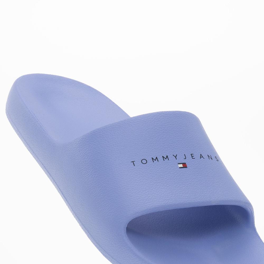 Klapky Tommy Jeans Printed PU Pool EN0EN02693-C3S - modré