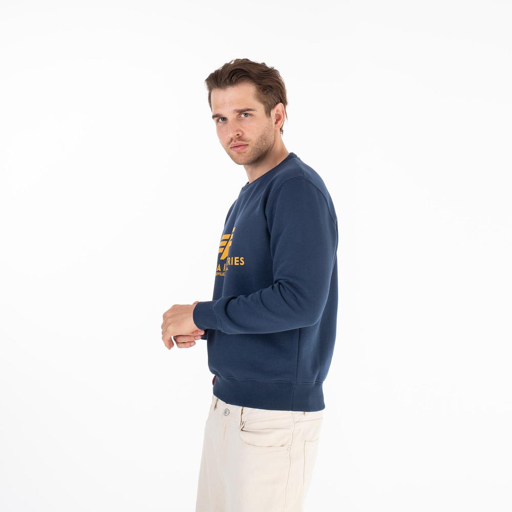 Blúza Alpha Industries Basic Sweater 178302463 - tmavomodré