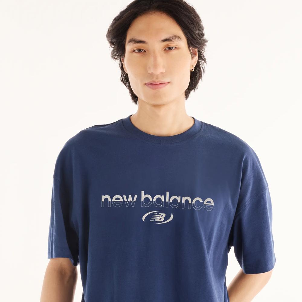 Pánske tričko New Balance Trackside MT6279IZNNY - tmavomodré