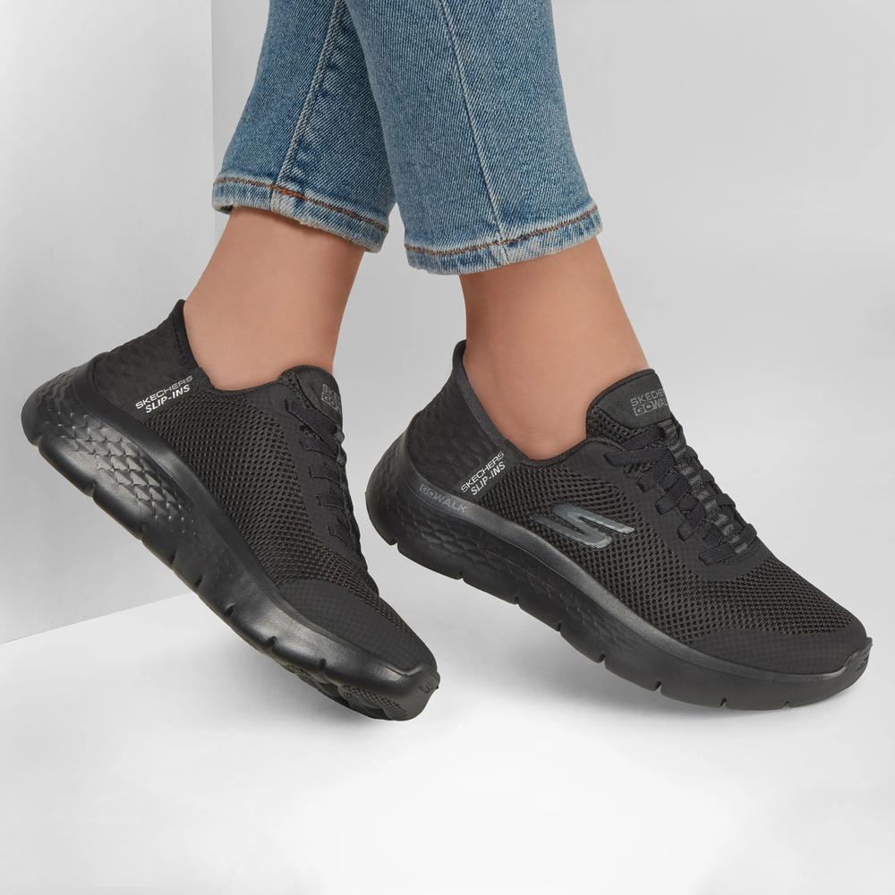 Dámske topánky Skechers Go Walk Flex Grand Entry 124836BBK - čierne