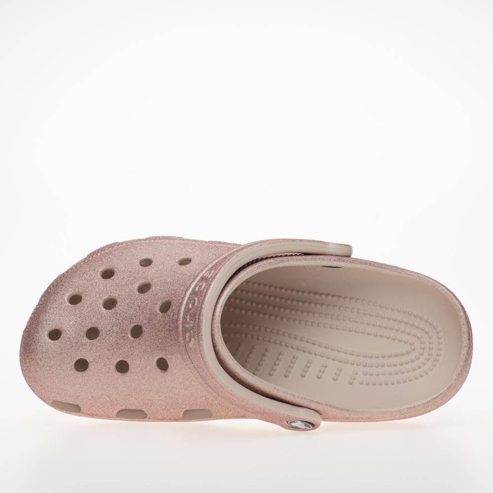 Klapky Crocs Classic Glitter Clog K 206993-6WV - ružové