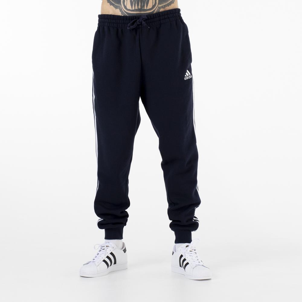 Nohavice adidas Essentials Fleece Fitted 3 Stripes GM1090 - tmavomodré