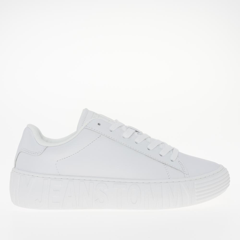 Topánky Tommy Jeans Leather Cupsole Ess EN0EN02507-YBS - biele