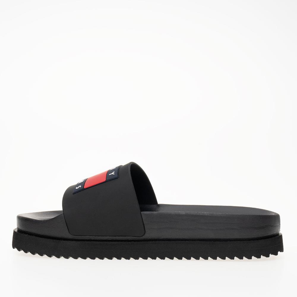 Klapky Tommy Jeans Elevated Flatform EN0EN02451-BDS - čierne