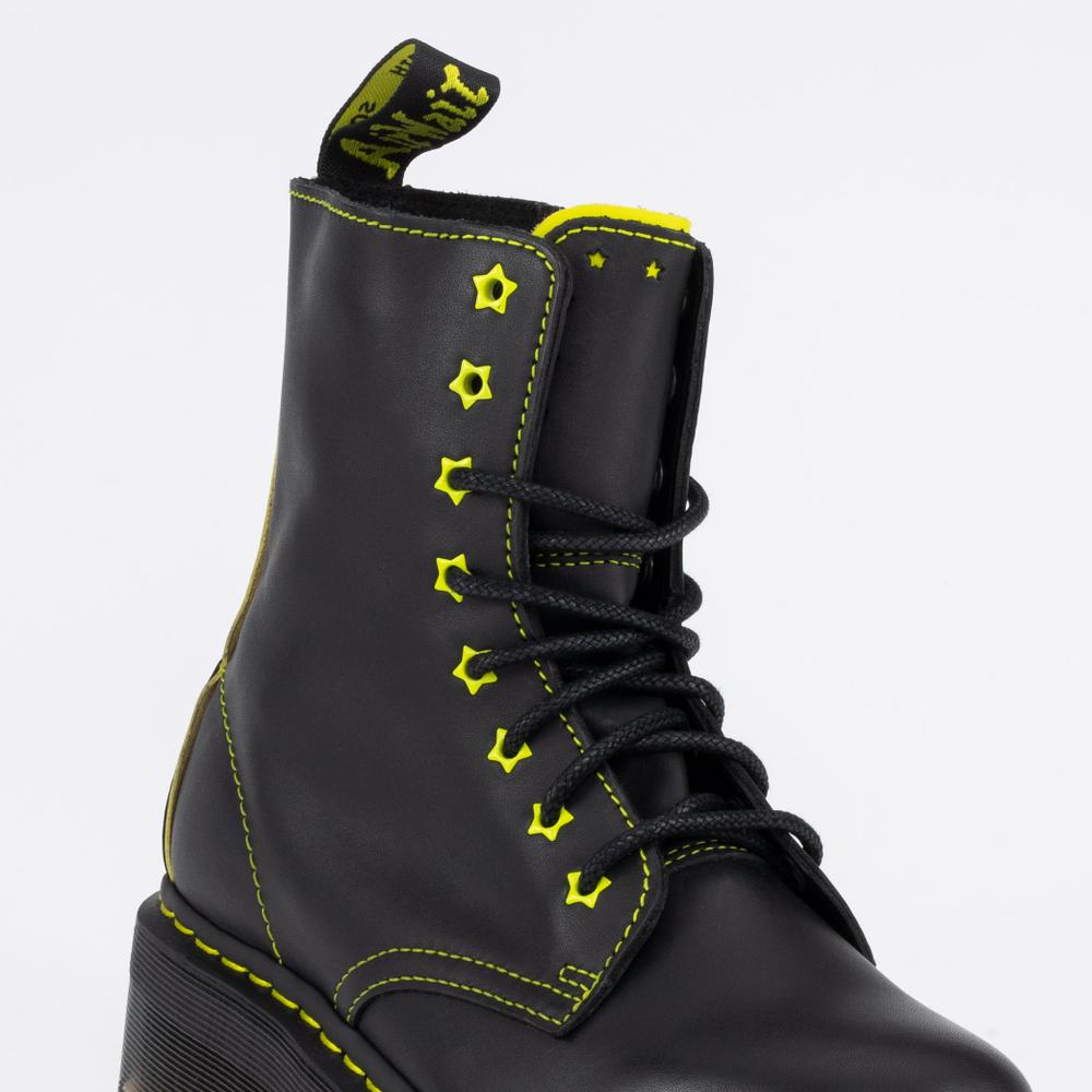 Topánky Dr. Martens Jadon II Neon Star Leather Platform 27617002 - čierne