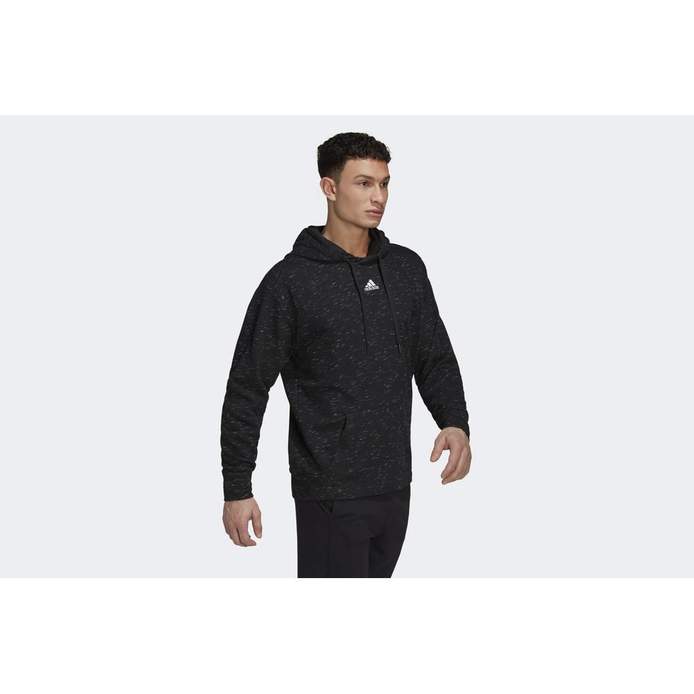 Blúza adidas Essentials Melange French Terry Hoodie HE1787 - čierne