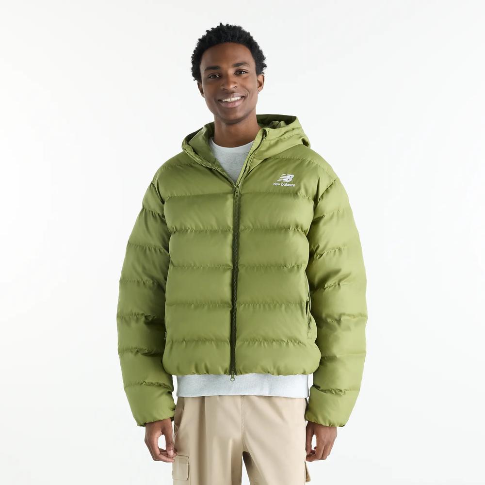 Mužský bunda New Balance Boston Puffer MJ62G17OGEE - zelené