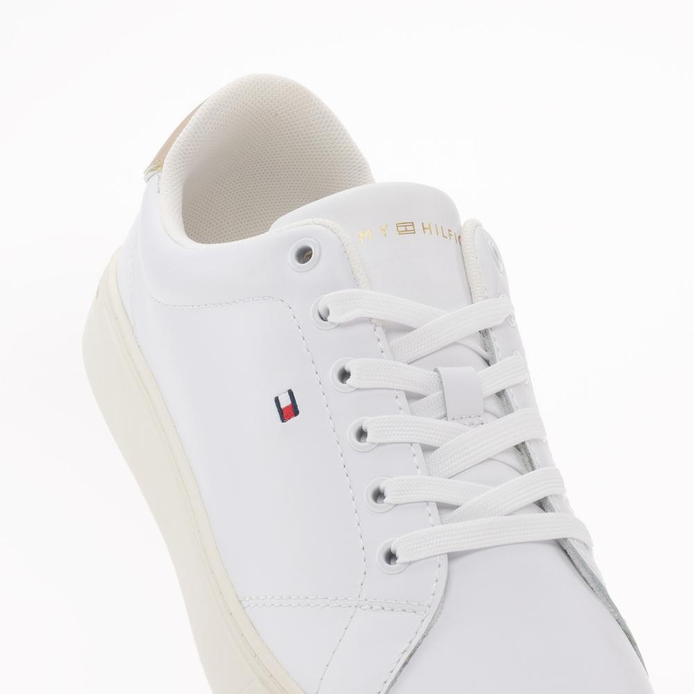 Topánky Tommy Hilfiger Essential Leather Flag Cupsole FW0FW07427-0LH - biele