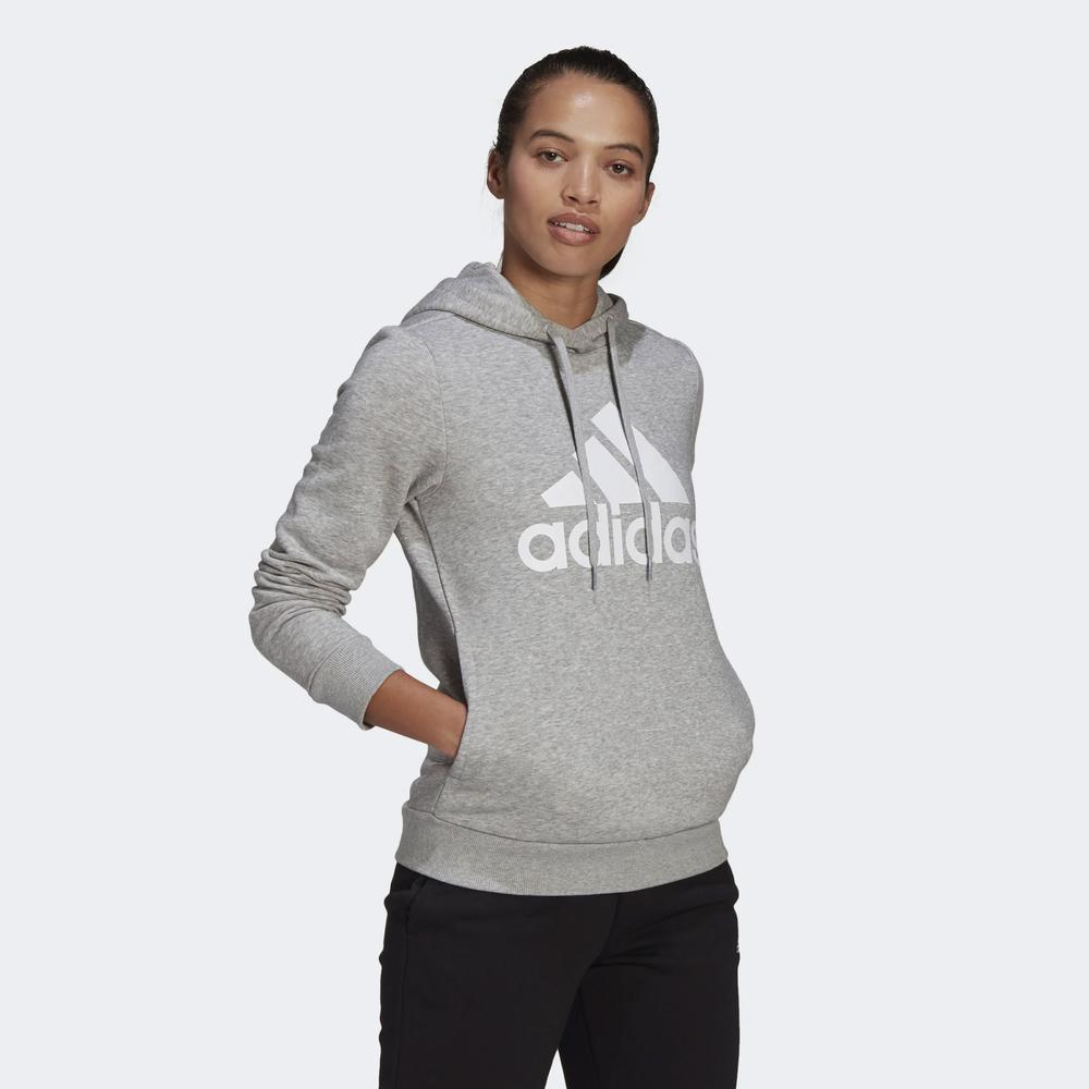 Blúza adidas Loungewear Essentials Logo Fleece Hoodie GL0719 - šedý