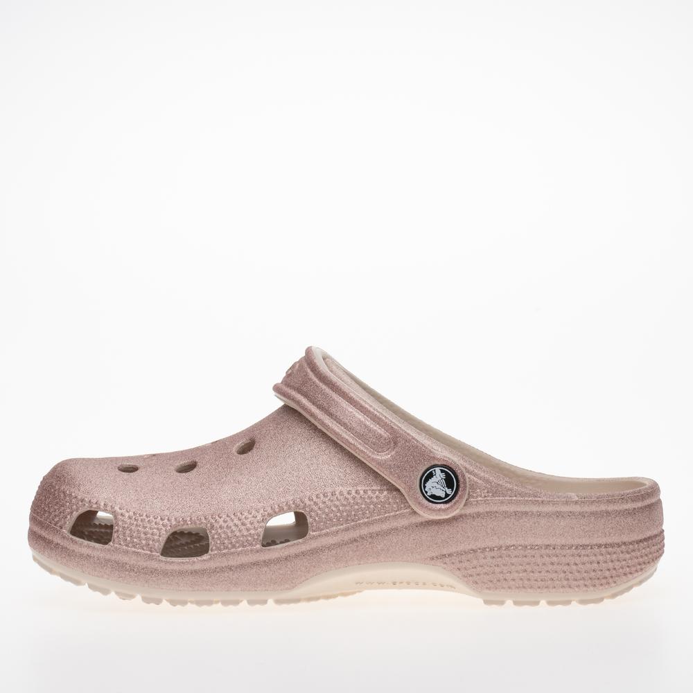 Klapky Crocs Classic Glitter Clog K 206993-6WV - ružové