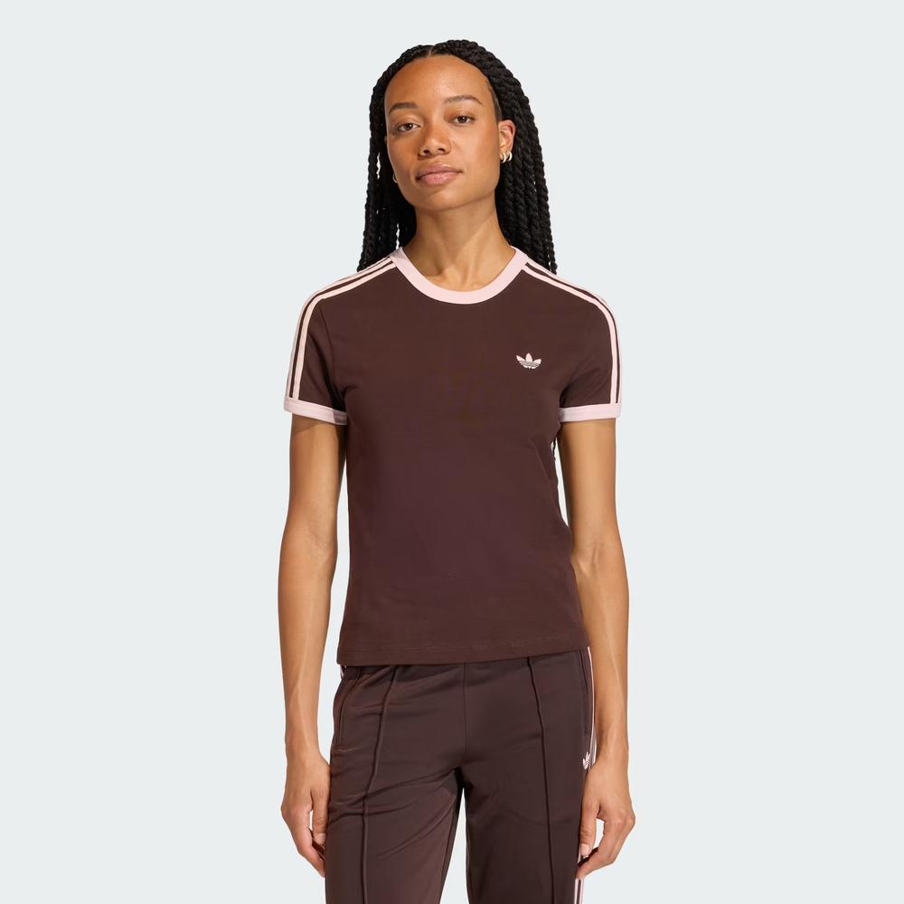 Dámská tričko adidas Originals 3-Stripes Slim KC9017 - hnedé
