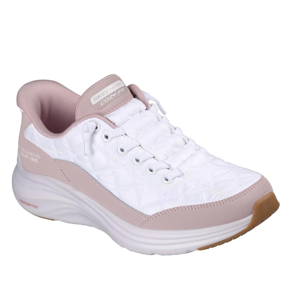 Dámske topánky Skechers Slip-ins: Contour Foam Cozy Fit 150404LAV - biele