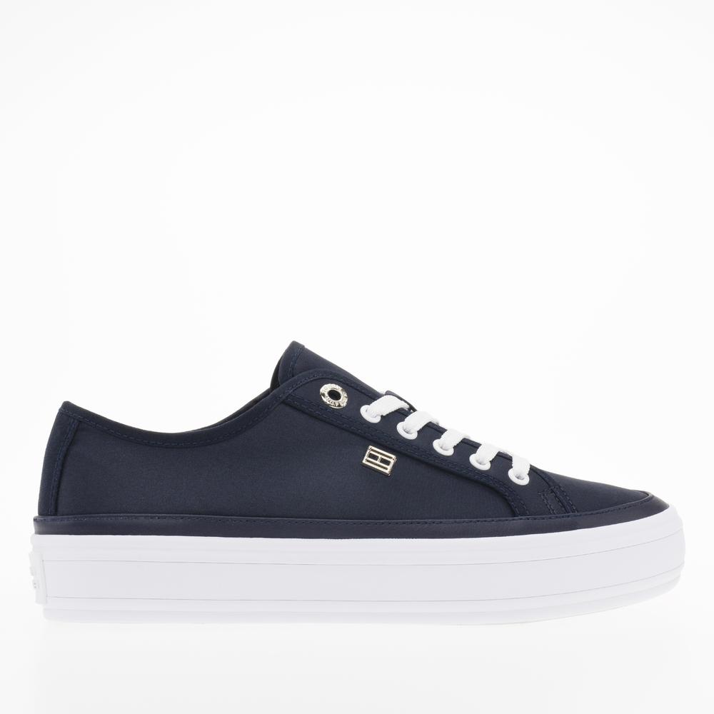 Topánky Tommy Hilfiger Essential Vulcanized Canva FW0FW07459-DW6 - tmavomodré