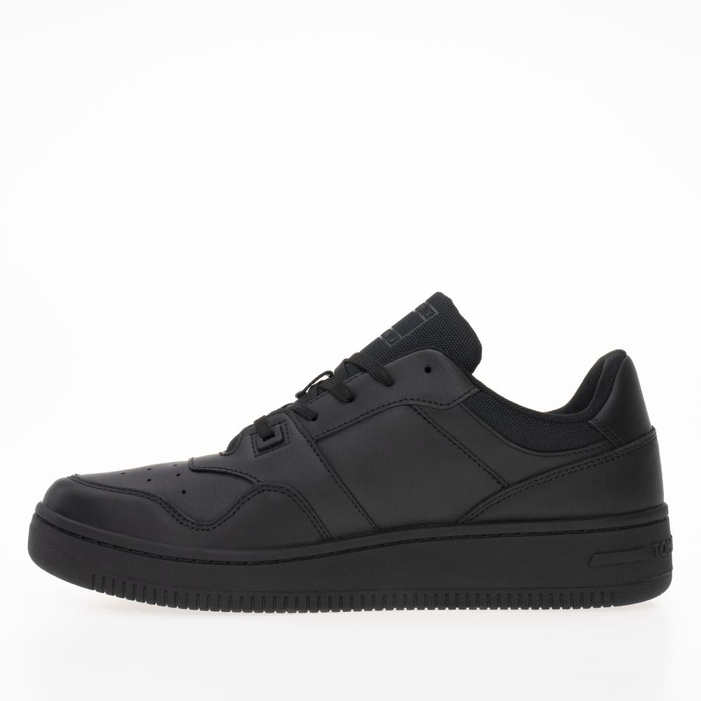 Topánky Tommy Jeans Retro Basket Ess EM0EM01395-BDS - čierne