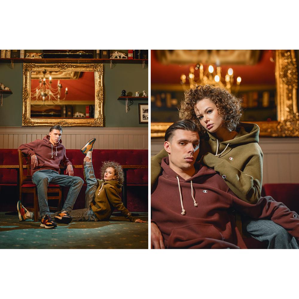 Blúza Champion Reverse Weave C Logo Hoodie 216496-MS544 - bordóvé