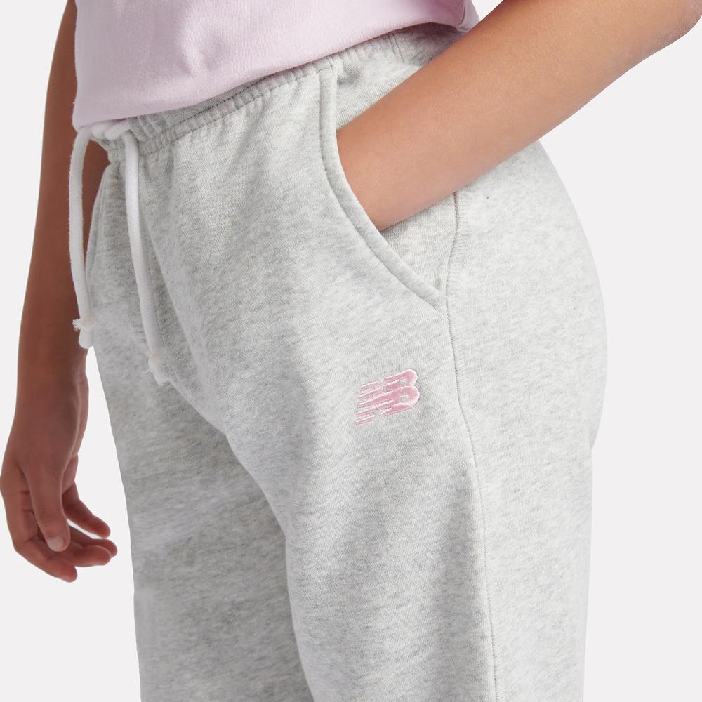 Detské nohavice New Balance LAKG0058AHH - šedý