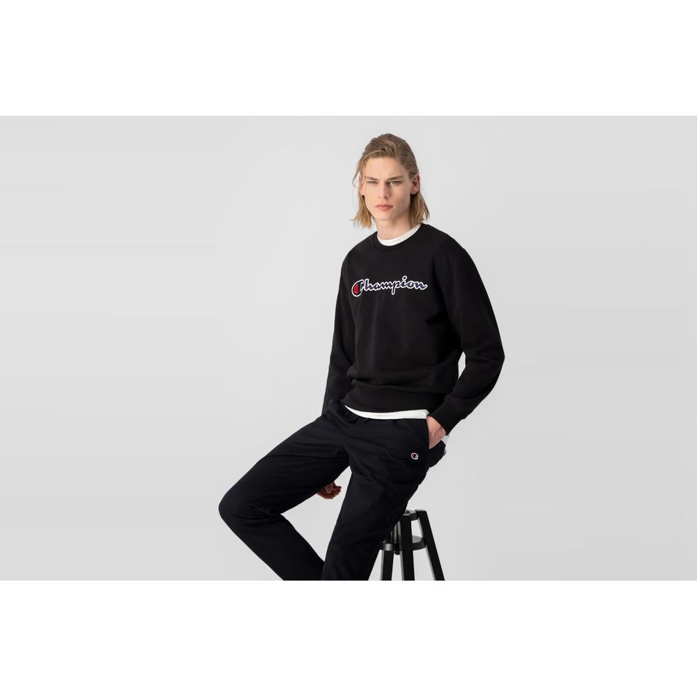 Blúza Champion Embroidered Script Logo Sweatshirt 217061-KK001 - čierne