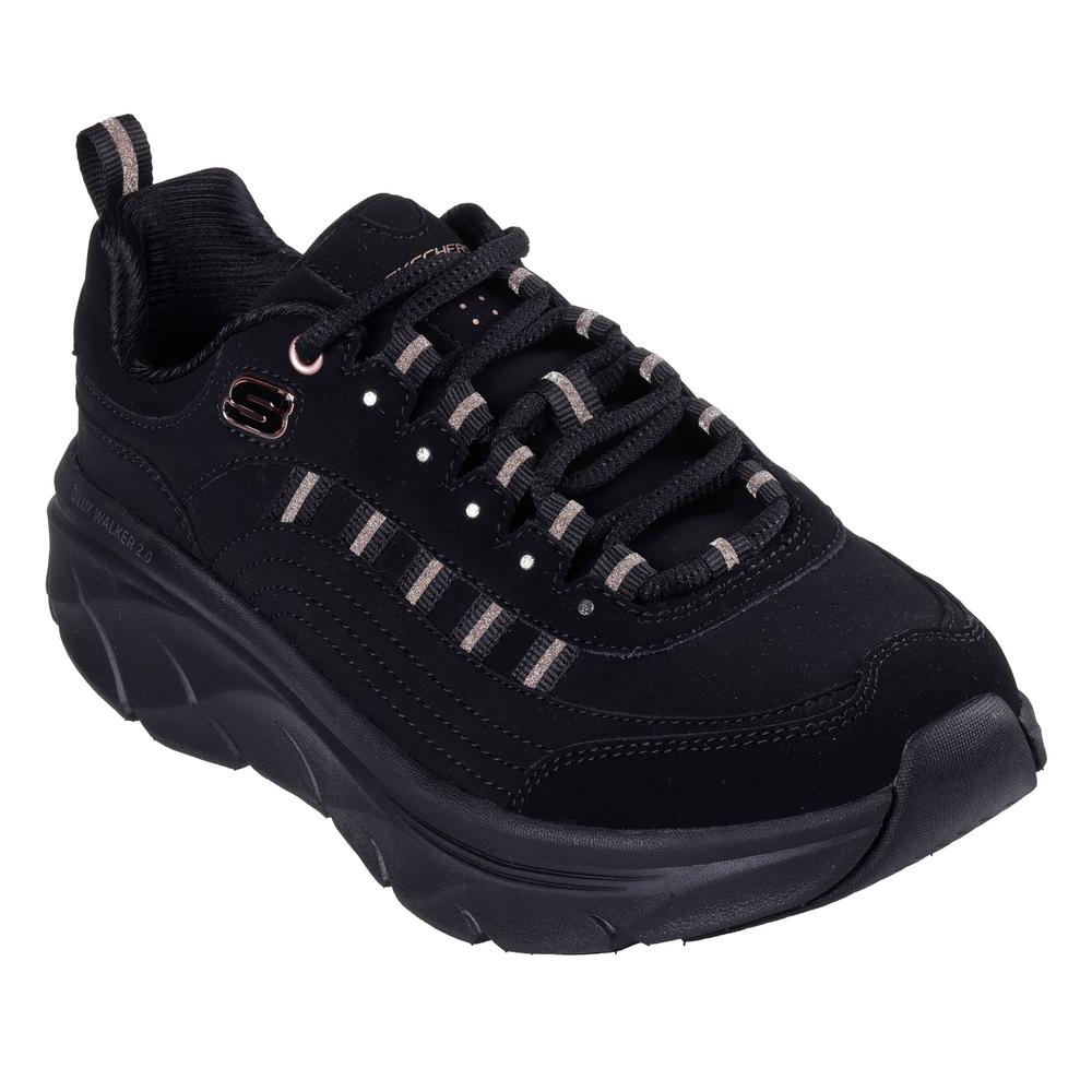 Dámske topánky Skechers Relaxed Fit D'Lux Walker 2.0 Golden Step 150106BKRG - čierne