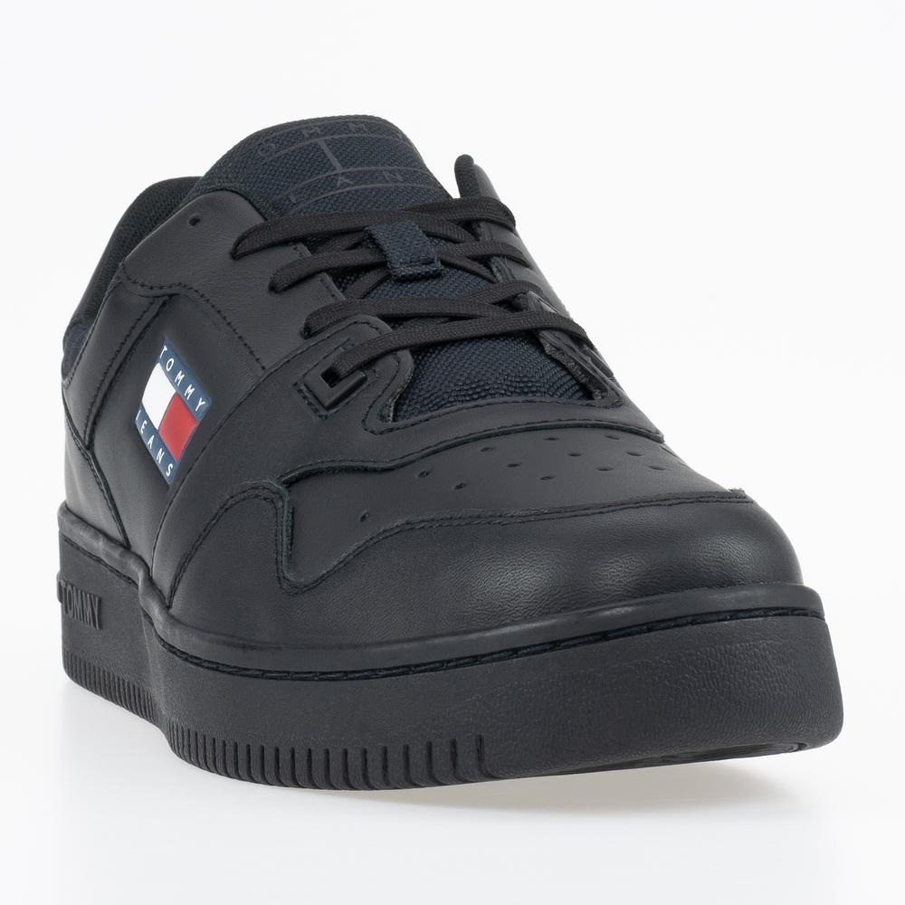 Topánky Tommy Jeans Retro Basket EM0EM00955-0GK - čierne