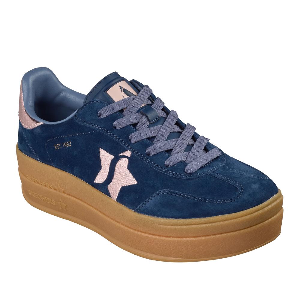 Dámske topánky Skechers Academy HI - Elevated Essence 185430NVPK - tmavomodré