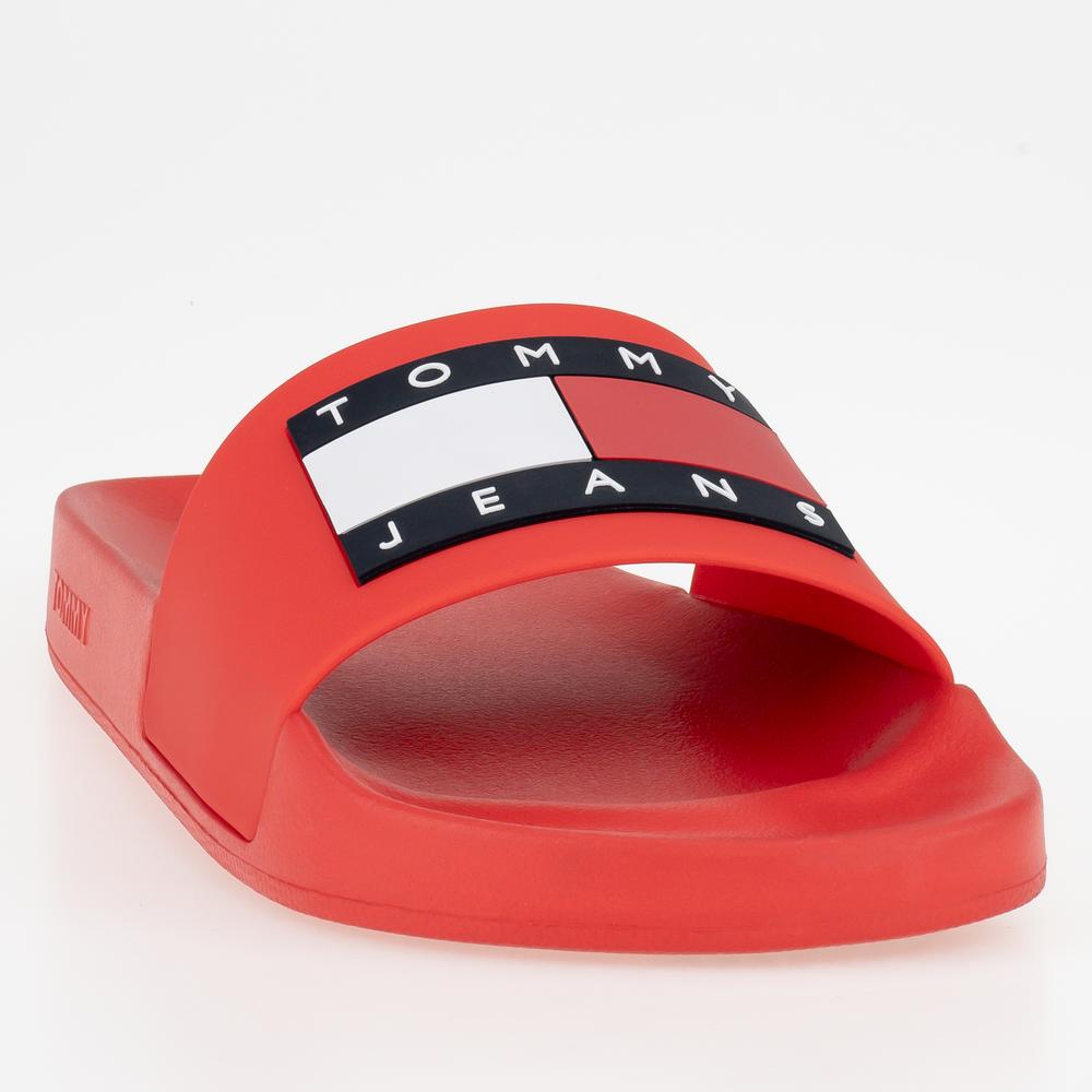 Klapky Tommy Jeans Pool Slide EM0EM01191-XNL - červené