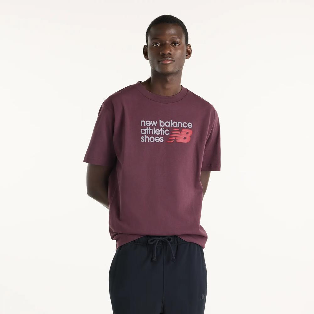 Pánske tričko New Balance Athletics Premium Relaxed Chest Logo MT51900YLR - bordóvé