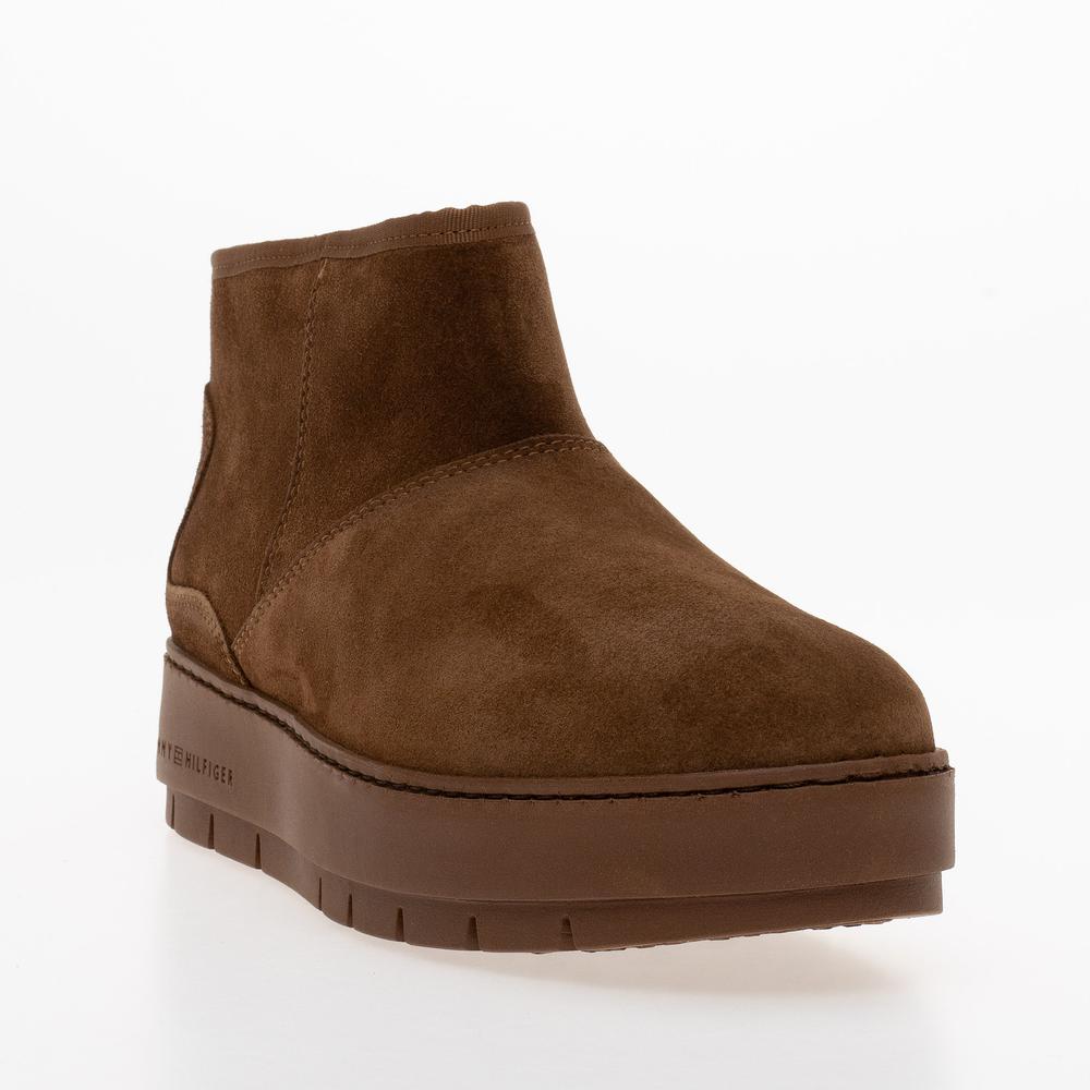 Topánky Tommy Hilfiger Cool Suede Snowboot FW0FW07662-GTU - hnedé