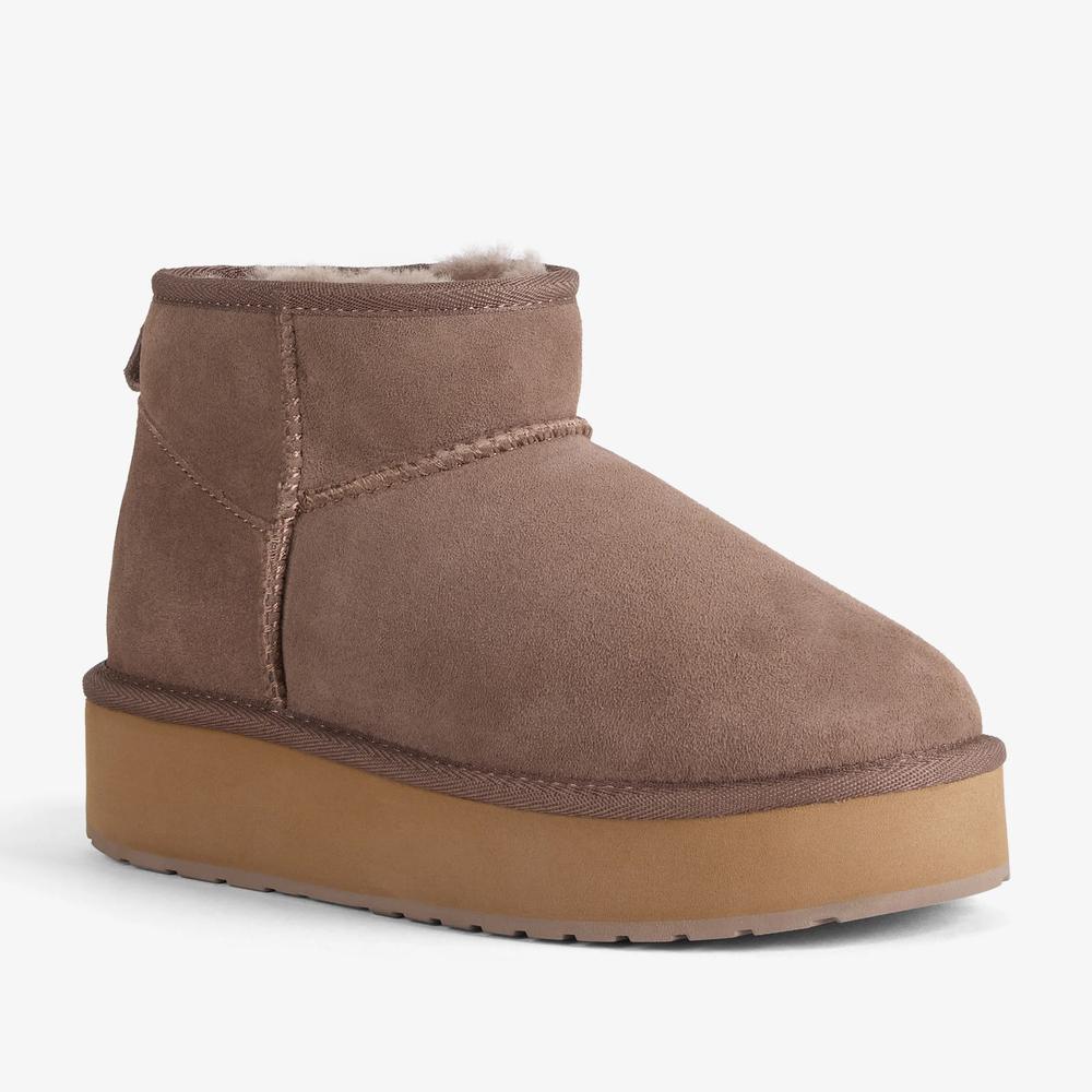 Topánky dámske Emu Australia Stinger Micro Flatform 2.0 W13296MUSH - hnedé