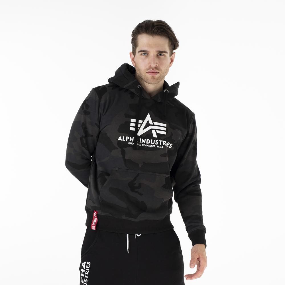 Blúza Alpha Industries Basic Hoody Camo 178312C125 - šedý