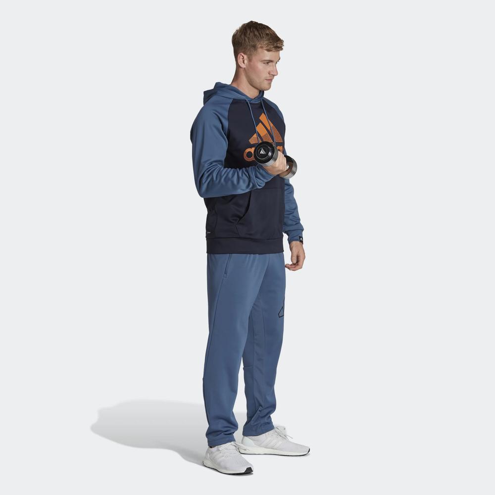 Blúza adidas Aeroready Game And Go Big Logo Hoodie HK9827 - tmavomodré