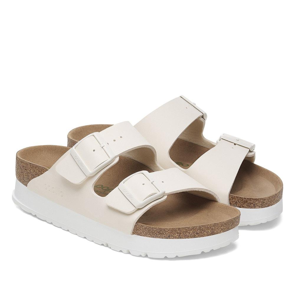 Dámske klapky Birkenstock Arizona PAP Flex Platform 1029127 - béžové