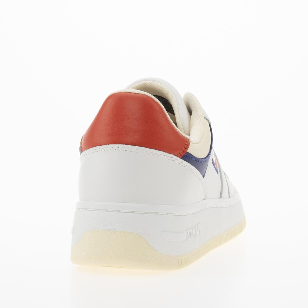 Topánky Tommy Jeans Premium Leather Basketball EM0EM01216-0GY - biele