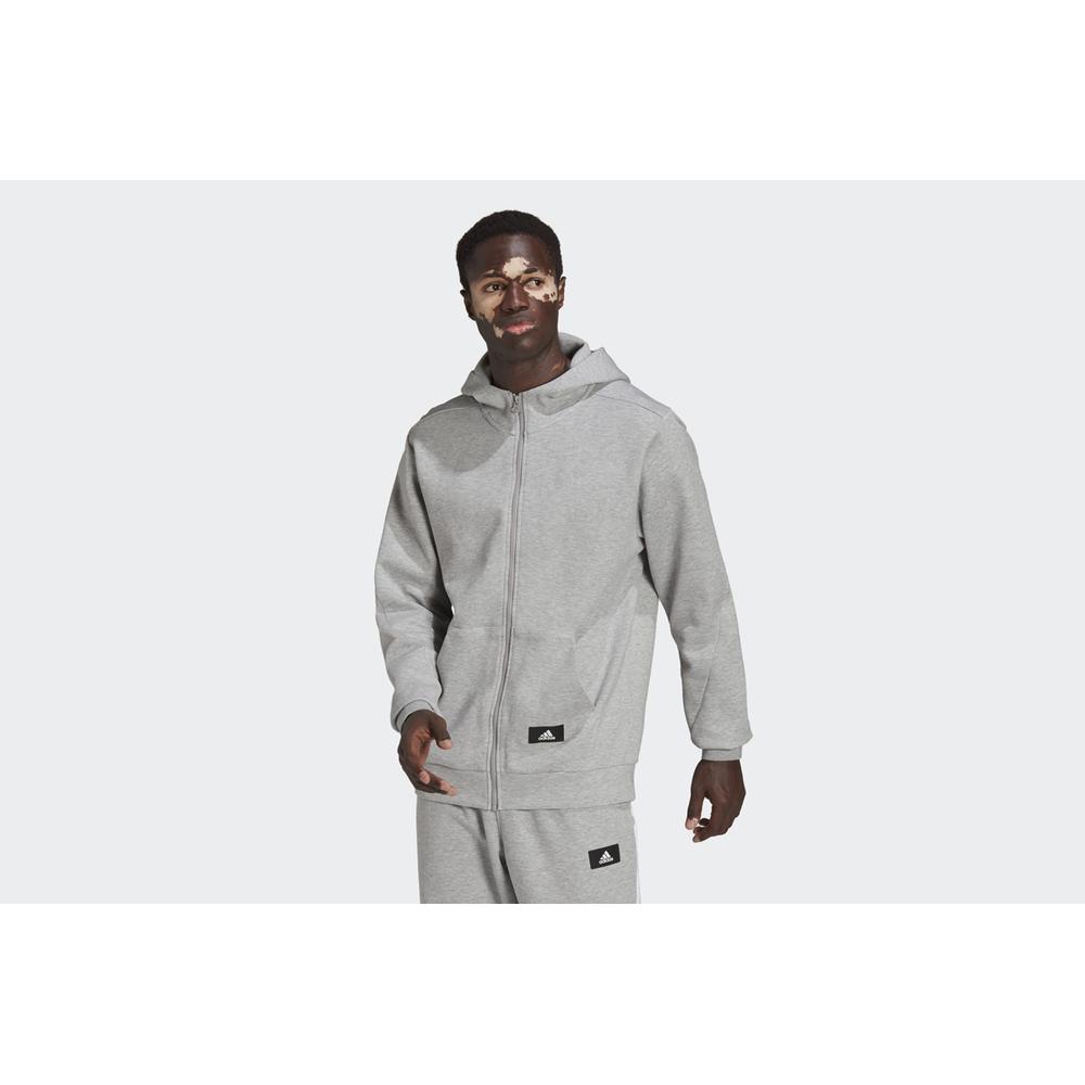 Blúza adidas M FI DBLKNT FZ HE2224 - šedý