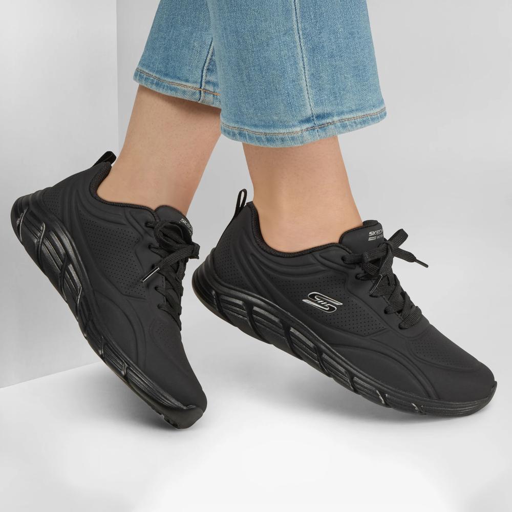 Dámske topánky Skechers Bobs Sport B Flex LO Cool Ease 117715BBK - čierne