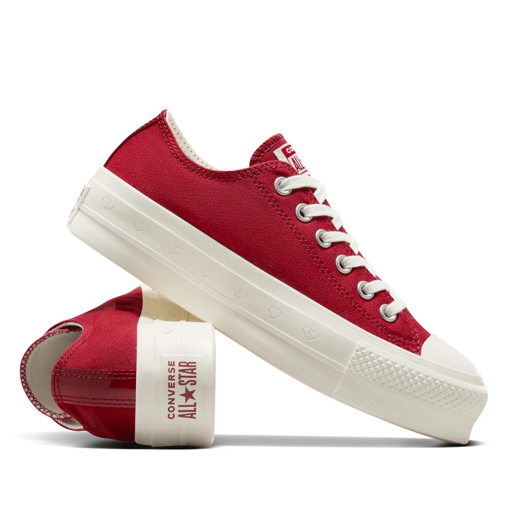 Topánky Converse Chuck Taylor All Star Lift Platform Valentine's Day A13653C - červené