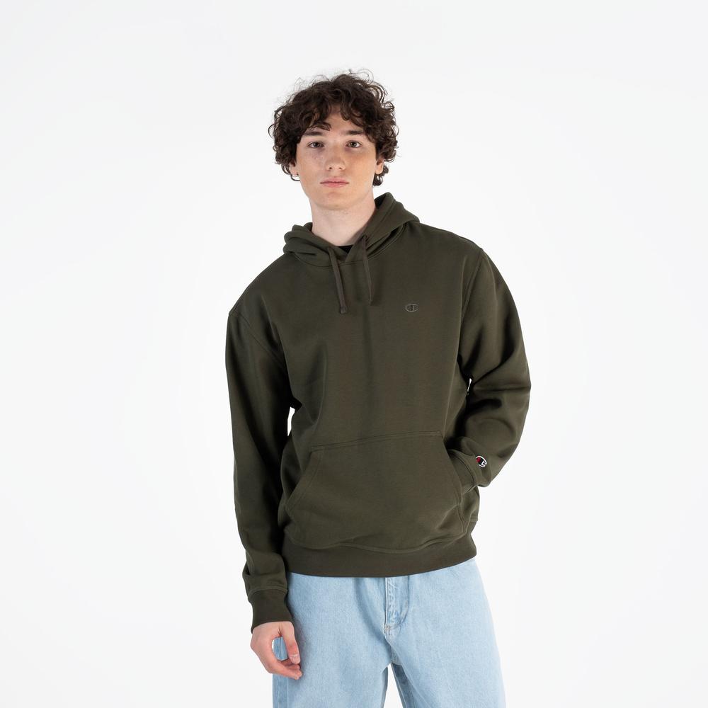 Blúza Champion Tonal Logo Fleece Erkek Siyah Hoodie 220274-GS508 - zelené