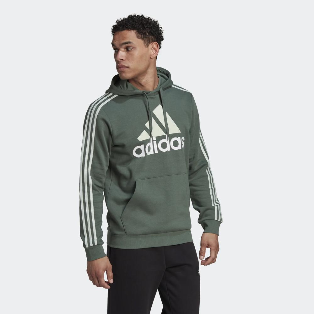 Blúza adidas Essentials Fleece 3-Stripes Logo Hoodie HL2241 - zelené