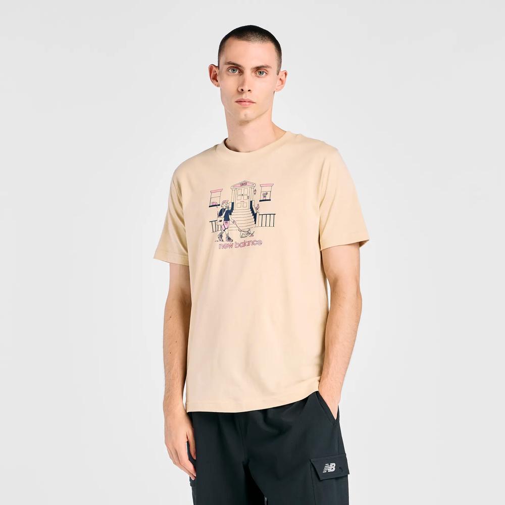 Pánske tričko New Balance MT61Y0XJABC - béžové
