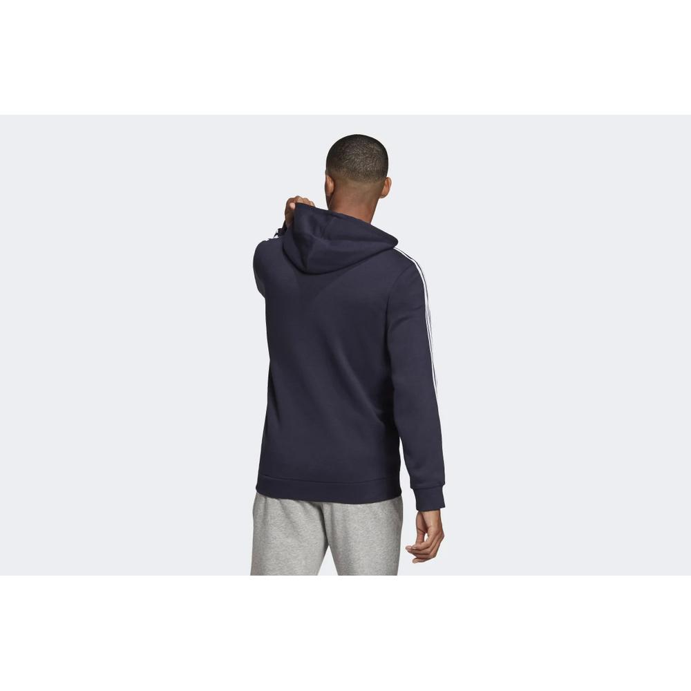 Blúza adidas Essentials Fleece 3-Stripes Full-Zip Hoodie GK9053 - tmavomodré