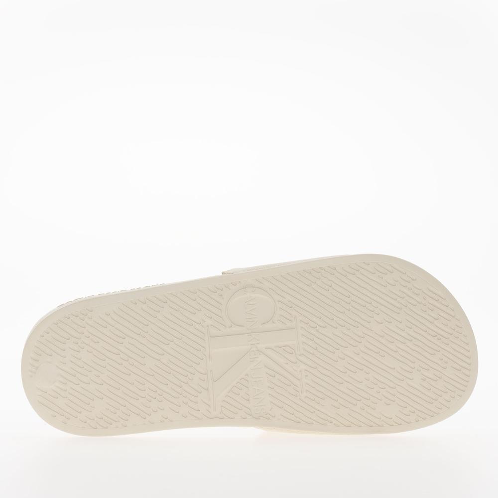 Klapky Calvin Klein Slide Monogram Hardware YW0YW01713-AEO - biele