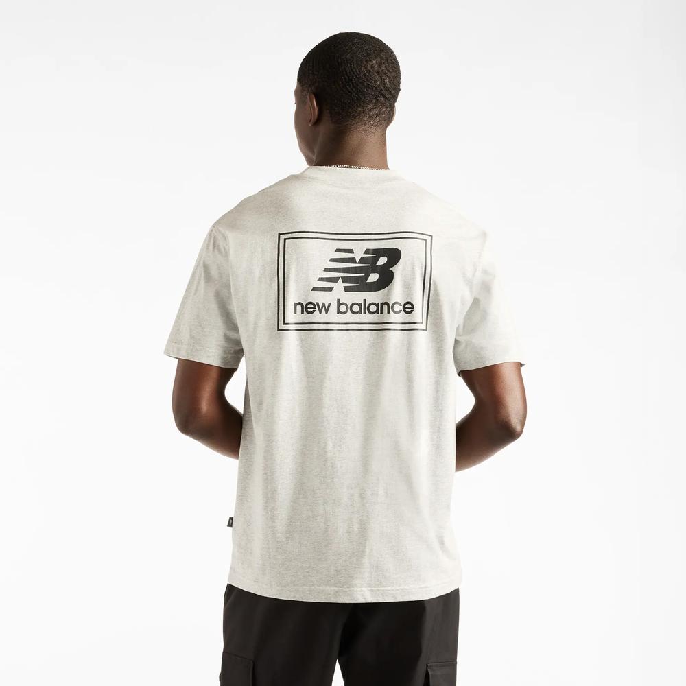Pánske tričko New Balance Woven Label MT53928AGM - šedý