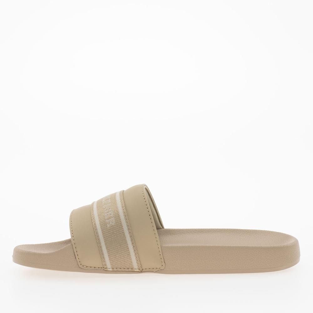 Klapky Tommy Hilfiger Poolside With Webbing Slide FW0FW08529-ACC - béžové