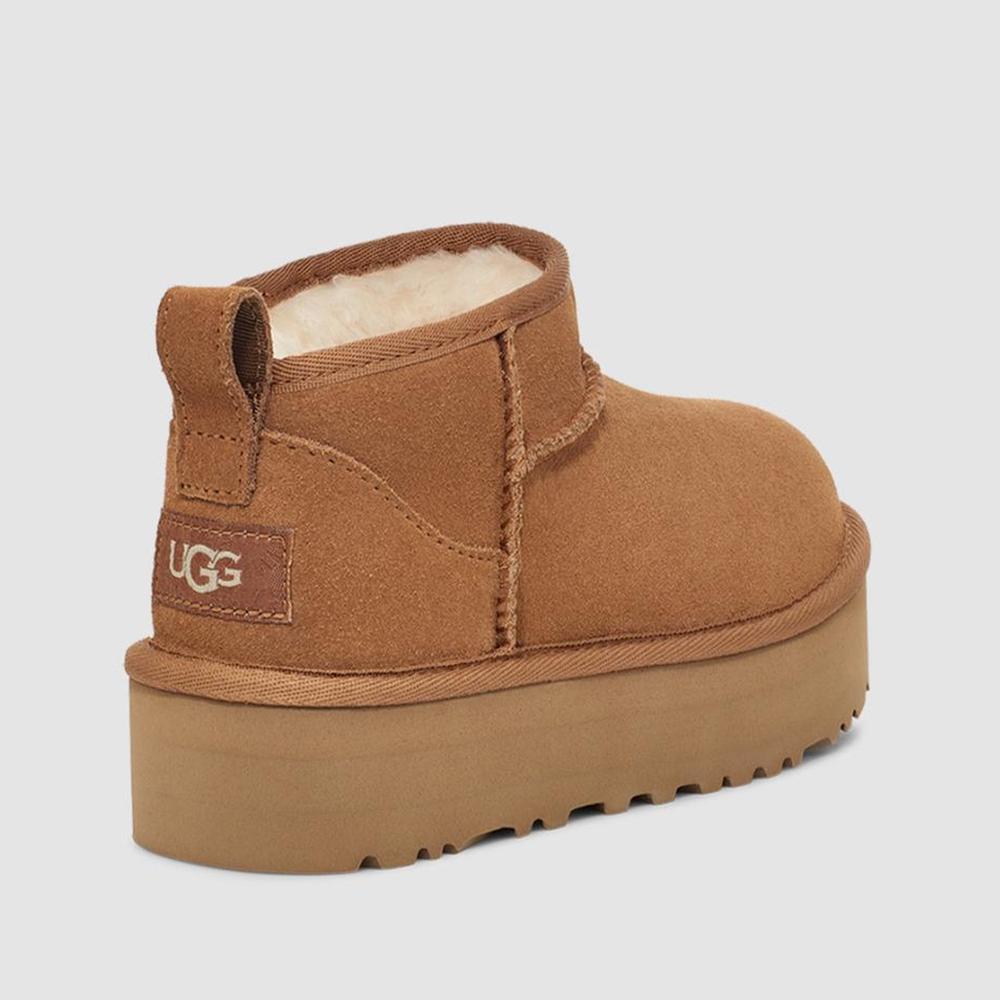 Detské topánky Ugg Classic Ultra Mini Platform 1157791K-CHE - hnedé