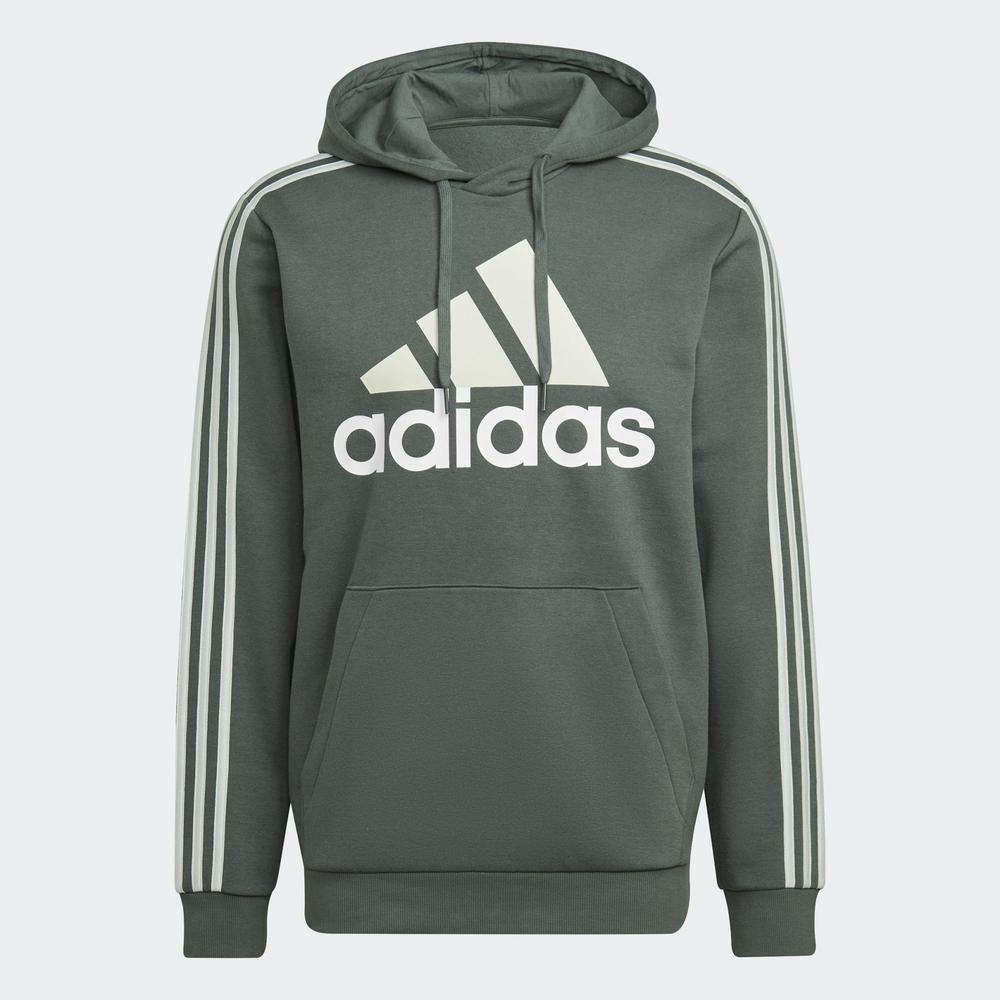 Blúza adidas Essentials Fleece 3-Stripes Logo Hoodie HL2241 - zelené