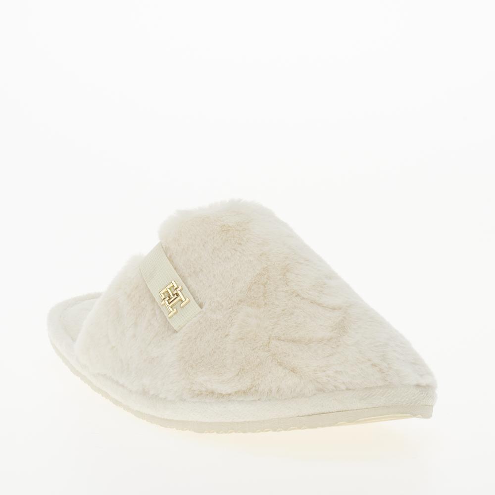 Klapky Tommy Hilfiger Comfort Home Slipper FW0FW08138-YBH - biele