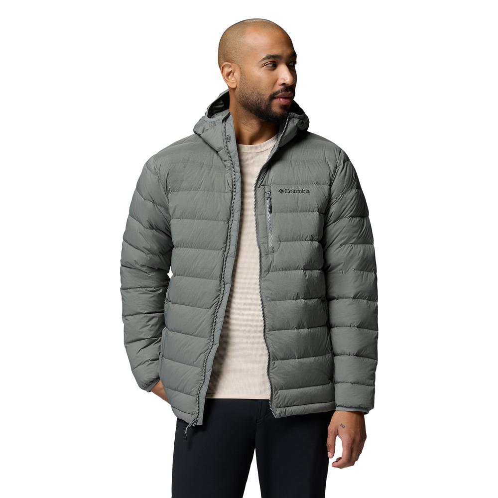 Mužský bunda Columbia Peak Down Hooded 2133972342 - šedý