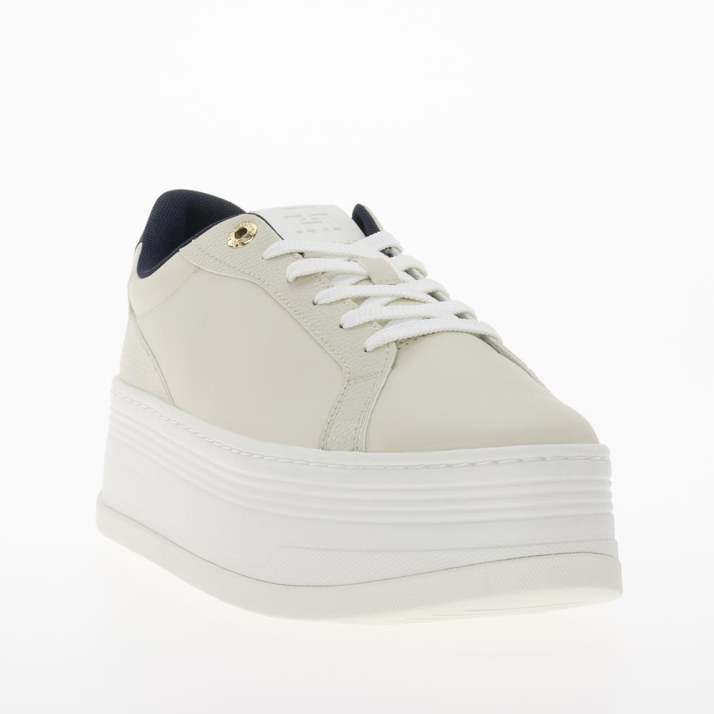 Topánky Tommy Jeans Platform Sneaker Triangle FW0FW08115-ACG - béžové