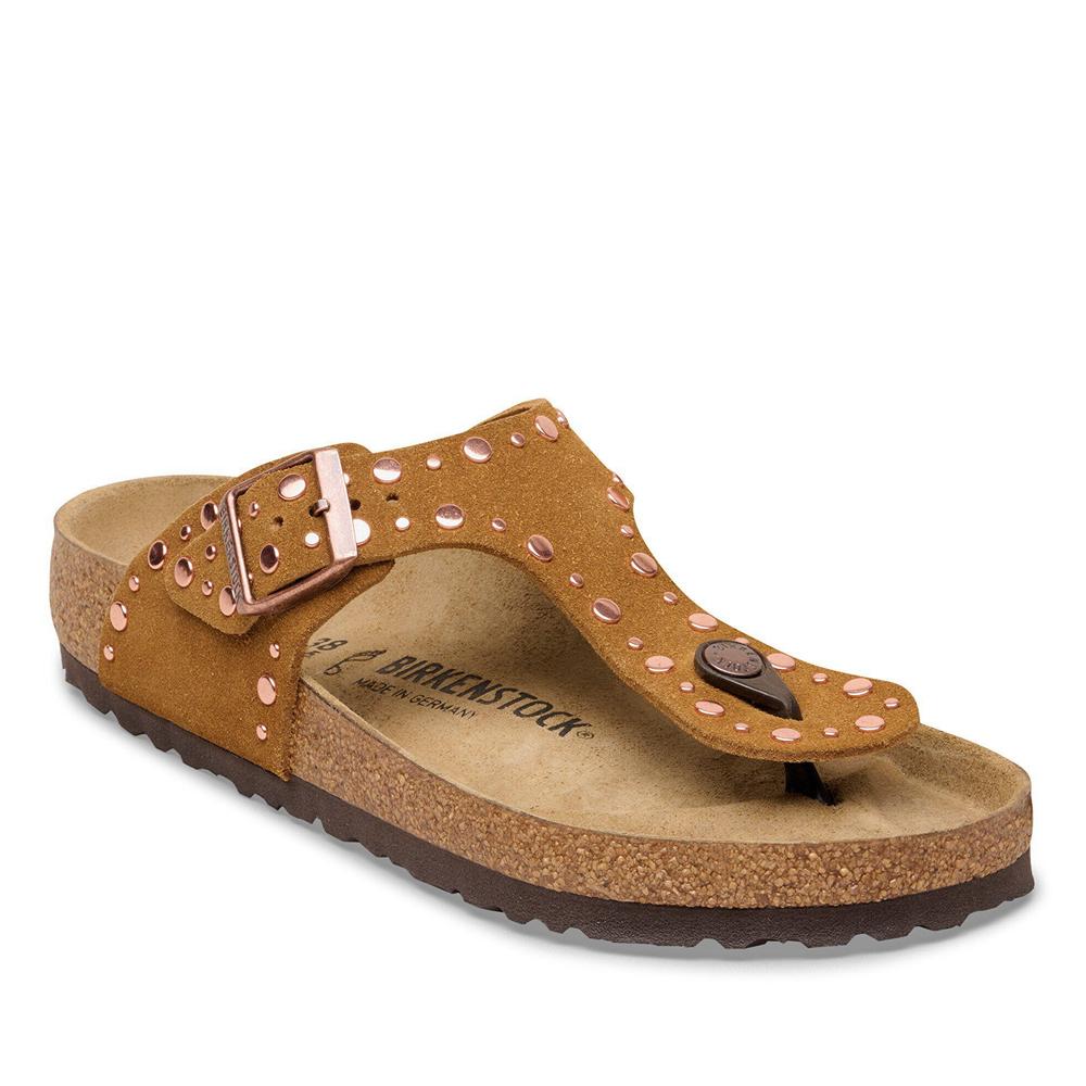 Dámske Žabky Birkenstock Gizeh Rivet 1031649 - hnedé