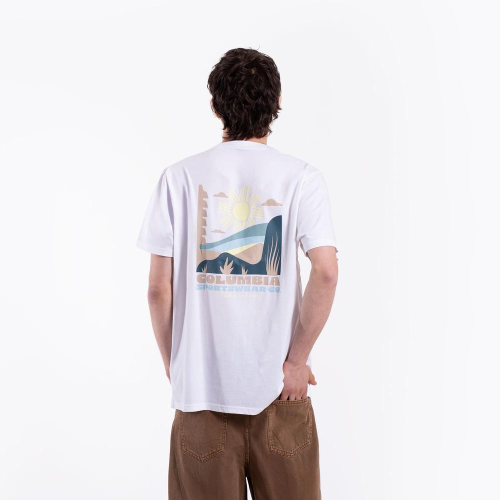 Mužský tričko Columbia CSC Back Graphic 2155021102 - biele